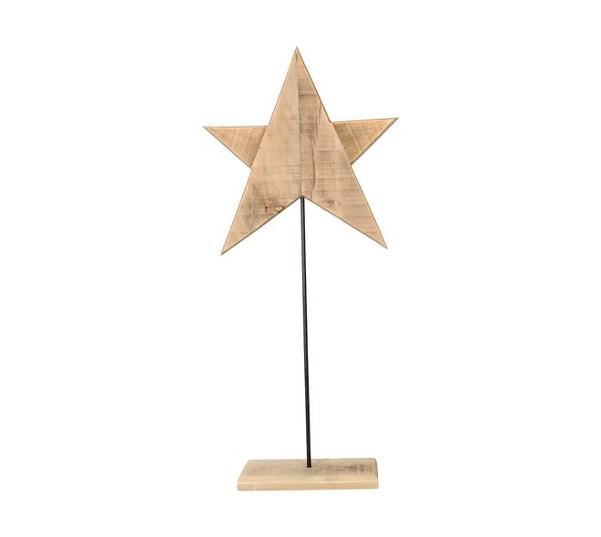 Statue star historic wood 47x18x115cm KD - Natural