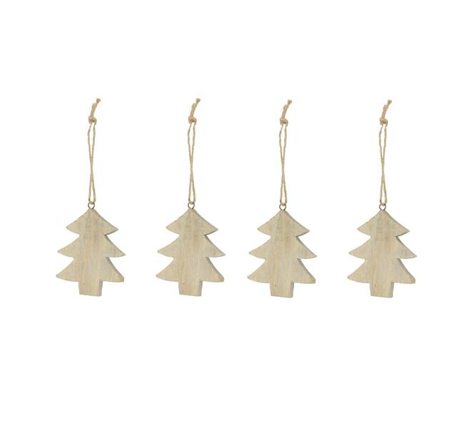 Bundle tree historic wood with hanger 10x1.5x11cm 4pc - Natural