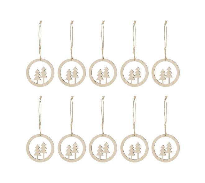 Hanger tree poplar wood bundle 10x0.5x10cm 10pc - Natural