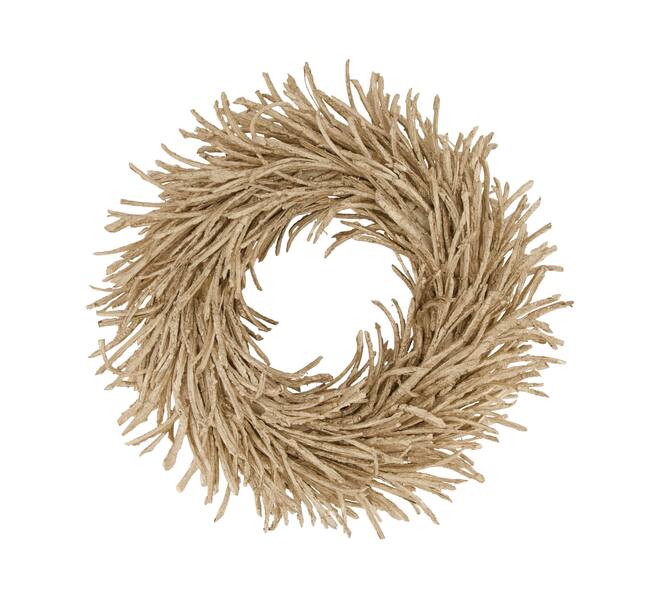 Wreath rattan 38x38x8cm - Gold