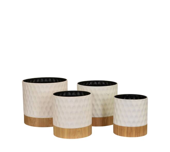 Planter round metal 38x38x36cm S/4