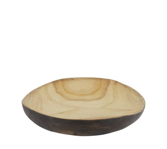 Bowl round paulownia wood 32x32x7cm - Brown