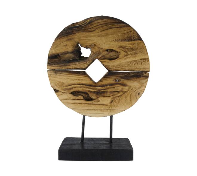 Statue round paulownia wood 34x14x48cm - Natural