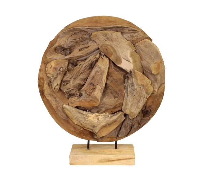 Statue round erosion wood 58x14x67cm