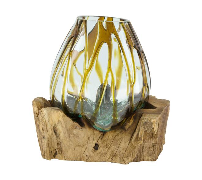 Root gamal wood with glass 26x22x26cm