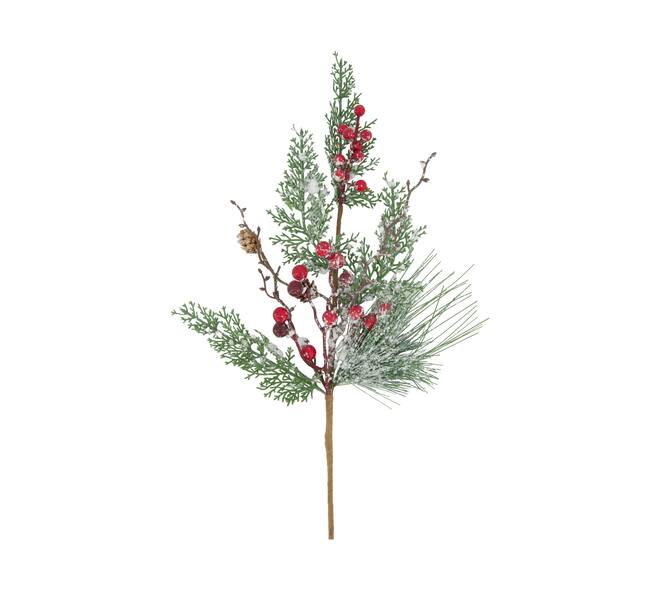 Branch berry and pinecone artificial 77x25x5cm