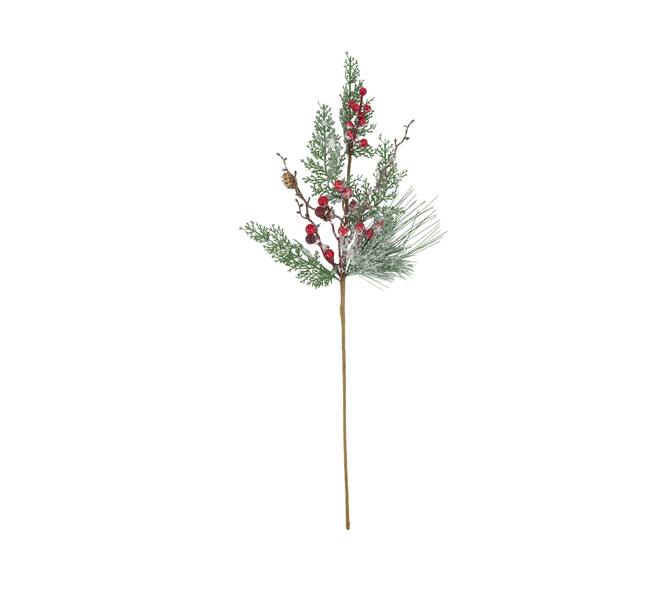 Branch berry and pinecone artificial 77x25x5cm