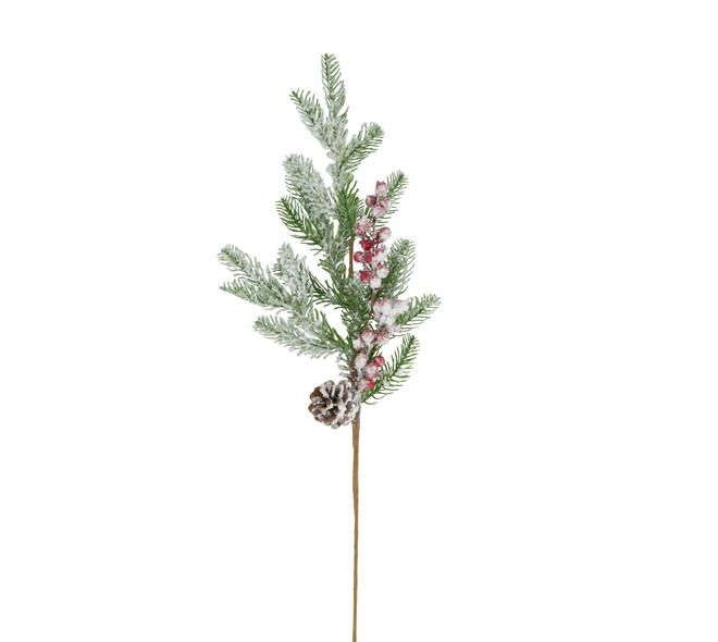 Branch berry and pinecone artificial 77x30x5cm - Green