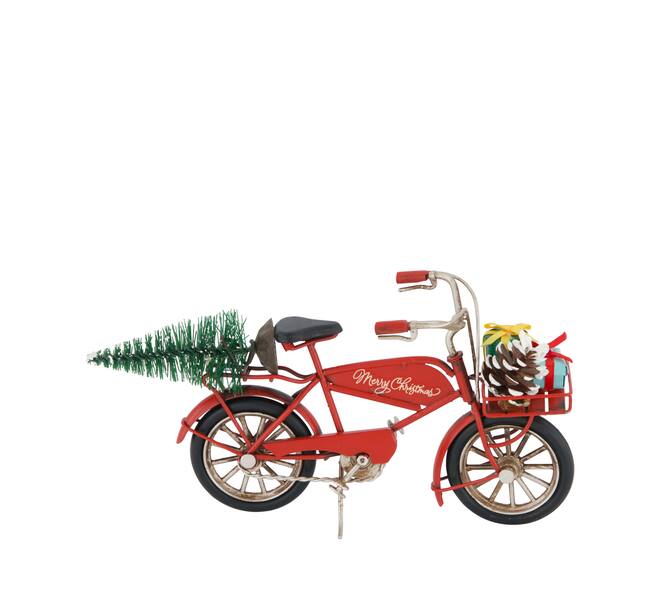 Figurine bike metal 20x7x9.5cm - Red
