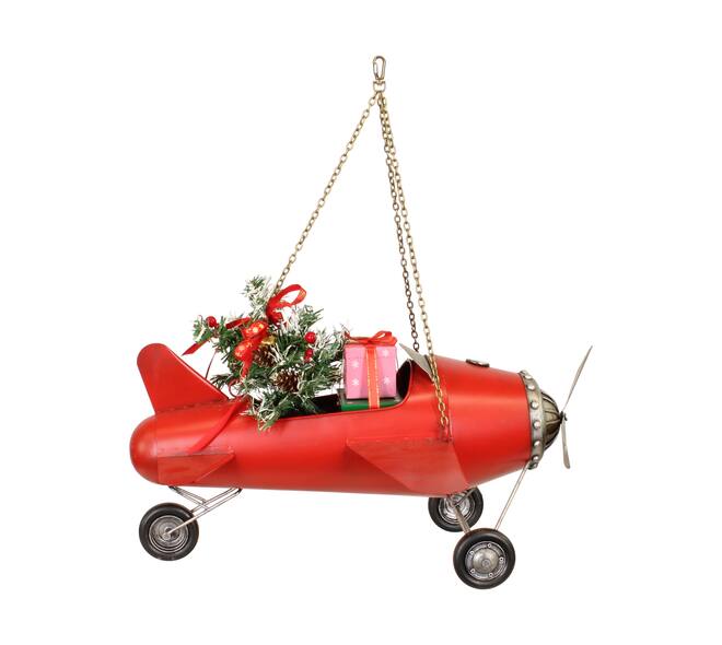 Figurine airplane metal 45x49.5x38cm - Red
