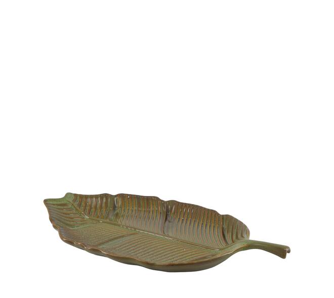 Tray leaf ceramic 46.5x25x3.5cm