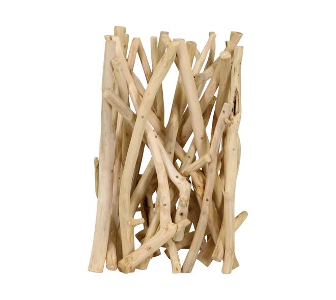 Flower base teak wood square 38x38x58cm Natural