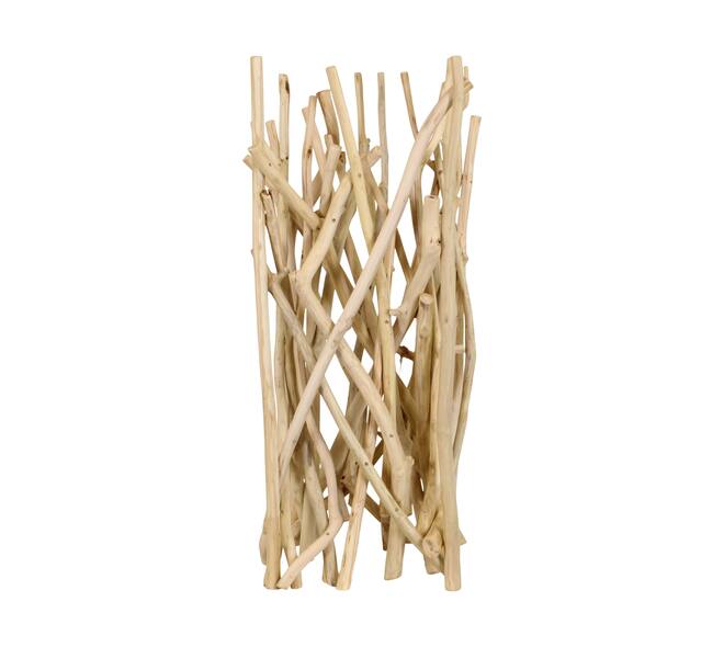 Flower base teak wood square 38x38x100cm Natural