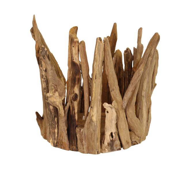 Flower base teak wood round d38h38cm Natural