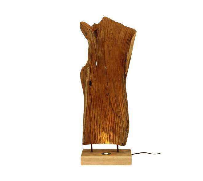Stehlampe organische Teakholz 28x17x78cm Natur