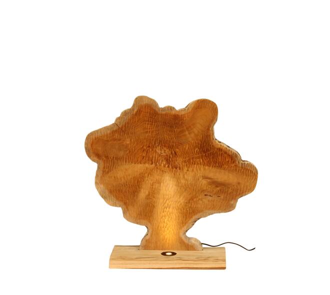 Table lamp organic teak wood 58x15x60cm