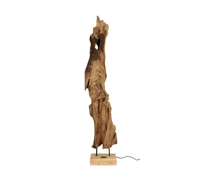 Lampe de sol organique bois de teck 30x20x120cm naturel