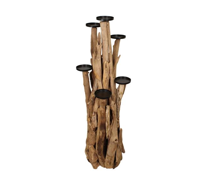 Pillar candle holder teak wood d38h120cm Natural