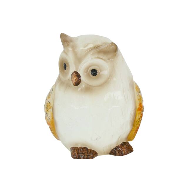 Figur Eule terrakotta 13x13x16cm beige
