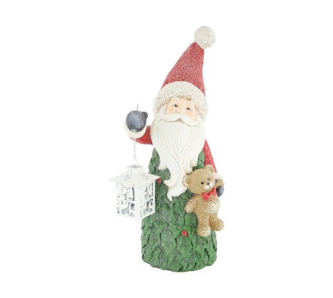 Figur Weihnachtsmann mit Laterne Magnesium 21x17x50cm gemischt