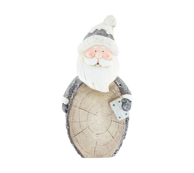 Figurine bonhomme de neige magnésium 21x11x40cm gris blanc