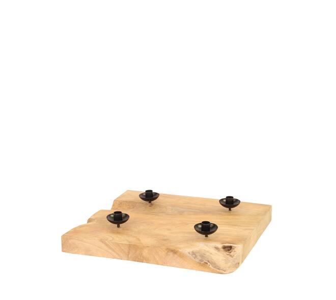 Dinnercandle holder teak wood 50x50x10cm