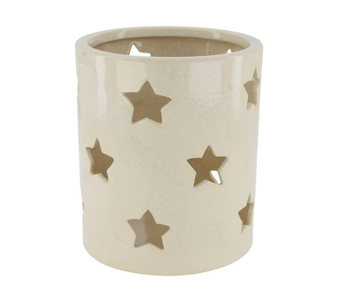 Tealight holder star ceramic 17x17x20cm