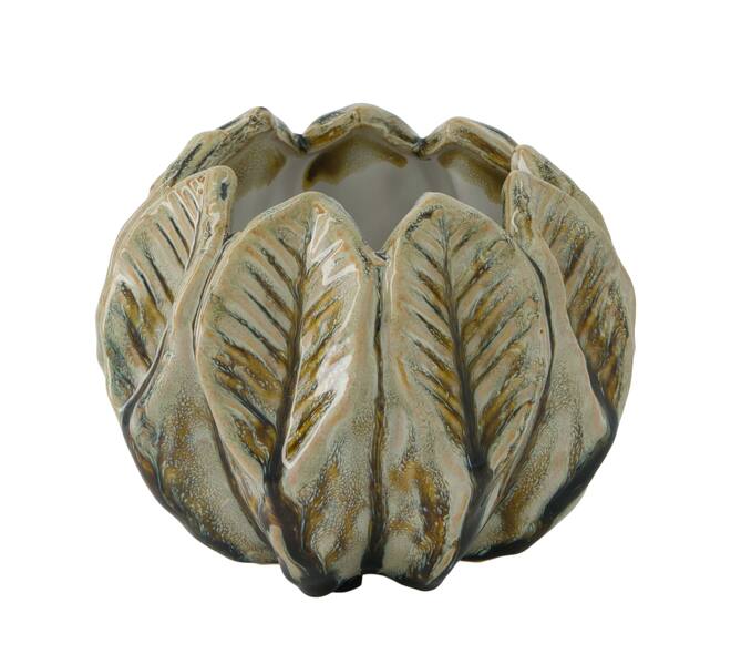 Vase leaf ceramic 14x14x11cm