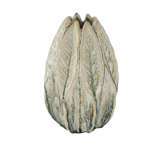 Vase leaf ceramic 12x12x19.5cm