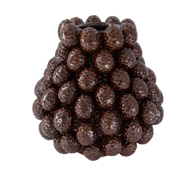Vase pinecone ceramic d28h30cm Brown