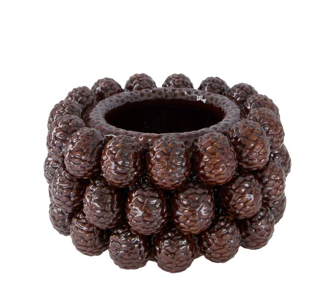 Bowl pinecone ceramic d26h18cm Brown