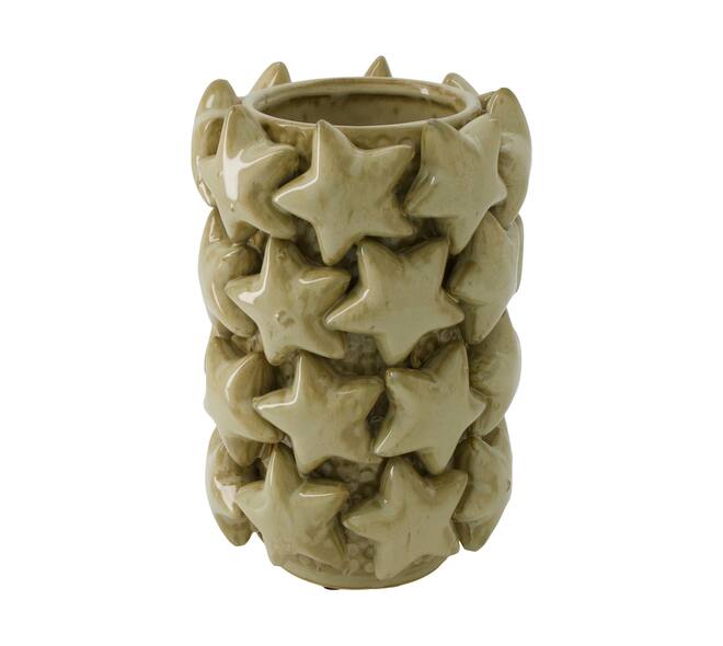 Vaas keramiek ster d17.5h26cm beige