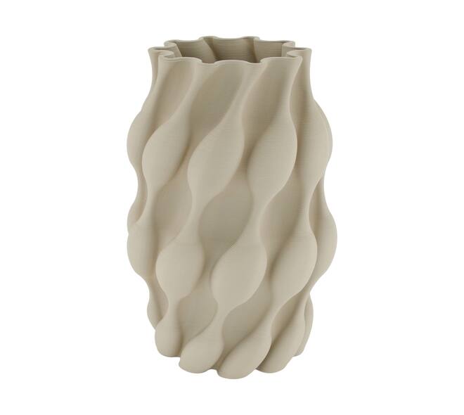 Vase 3D céramique d19h28cm taupe