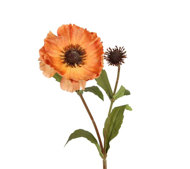 Branche anémone artificiel 12x20x55cm orange