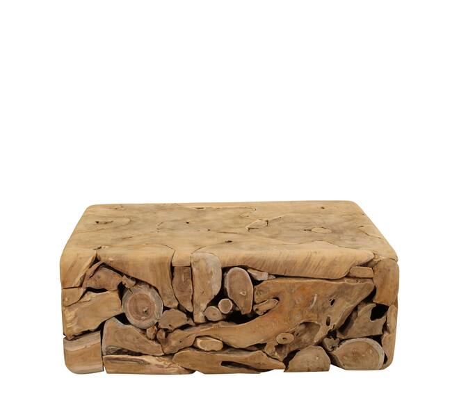 Table bois de teck rectangulaire 78x118x45cm naturel
