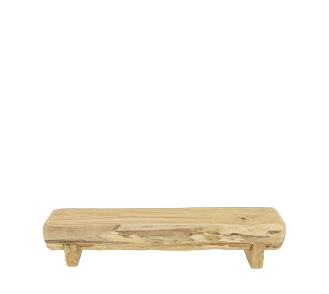 Plateau bois de teck sur pied 38x10x8cm naturel