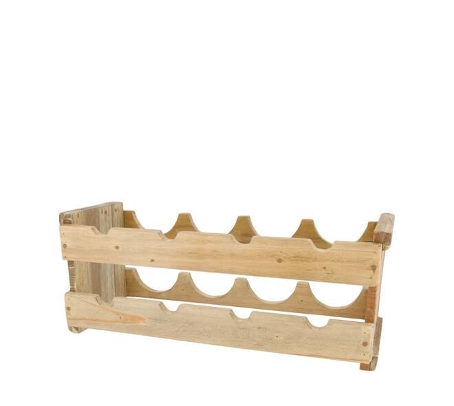 Winebottle holder teak wood 50x20x20cm