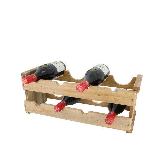 Winebottle holder teak wood 50x20x20cm