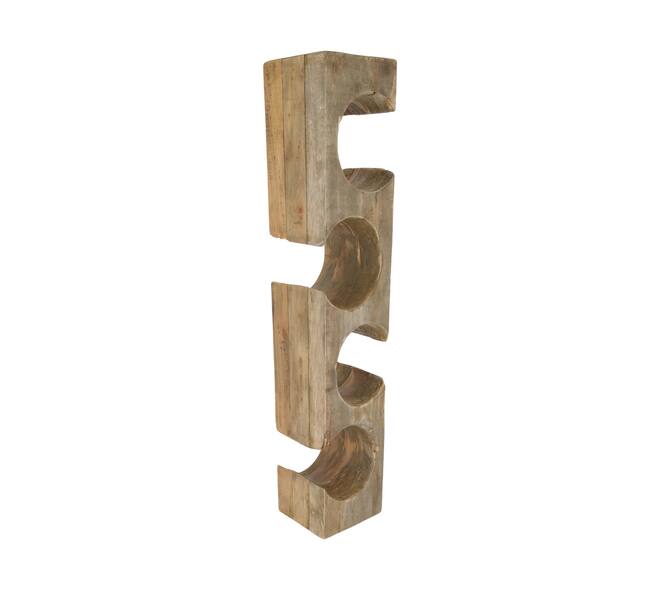 Winebottle holder teak wood 11x11x58cm