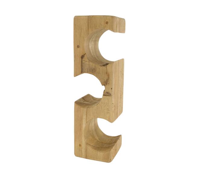 Winebottle holder teak wood 11x11x38cm