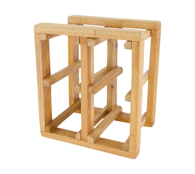 Winebottle holder teak wood 27x20x29cm