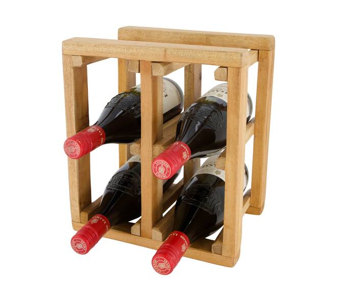 Winebottle holder teak wood 27x20x29cm