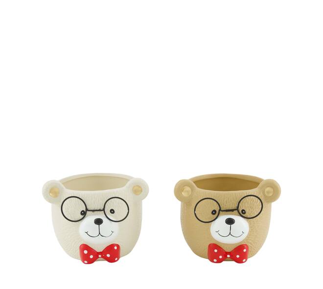 Planter bear ceramic 12.7x12.3x10.3cm C/2