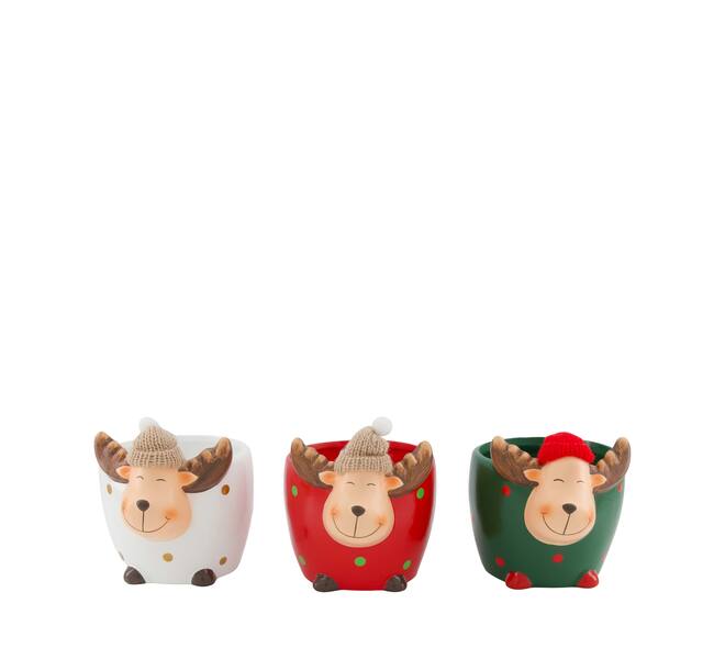 Planter deer ceramic 14x11x14cm C/3