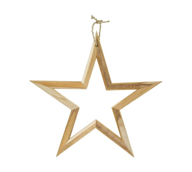 Hanger teakhout ster 70x70x4cm natuurlijk