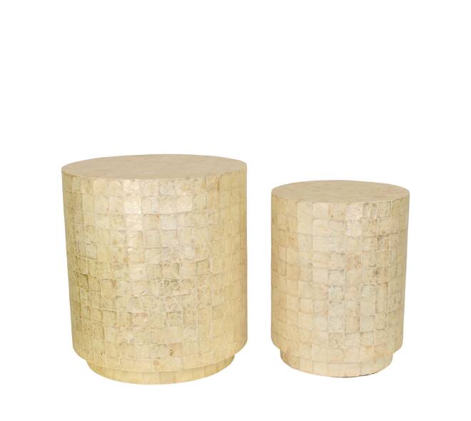 Table round capiz 47x47x52cm S/2