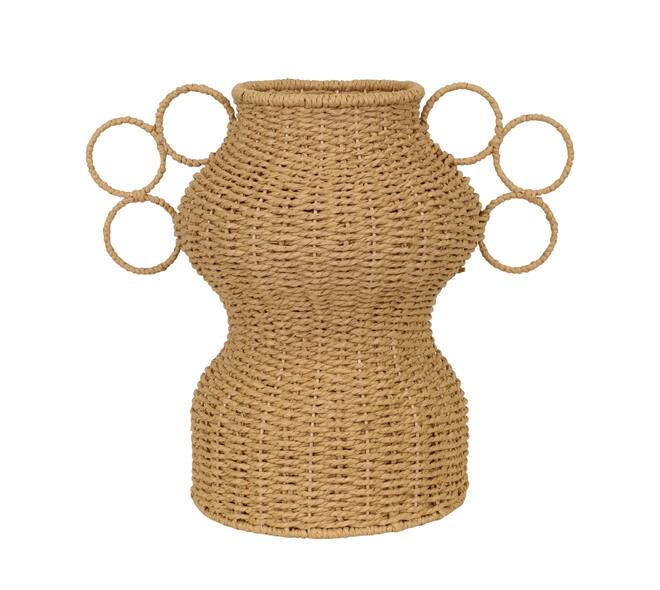 Vase paper rope with handle 43x26x38cm