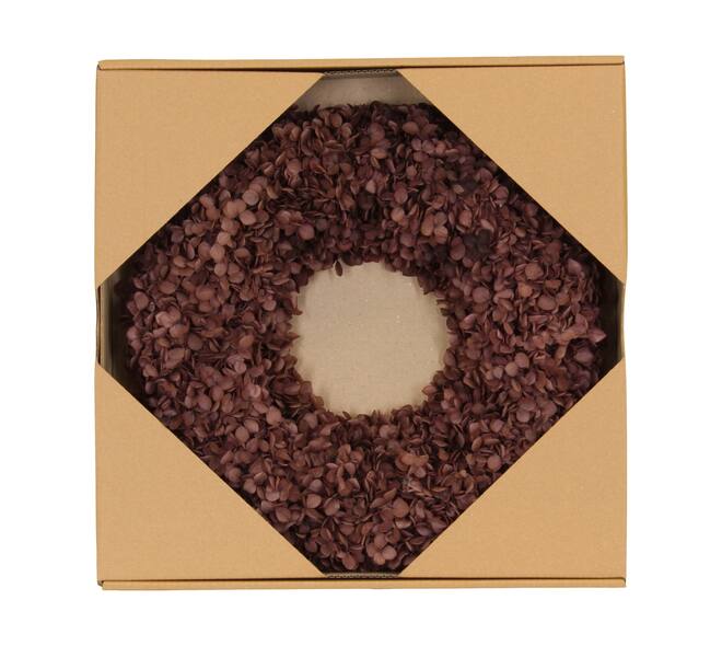 Wreath hydrangea preserved nature 35x6cm Dark brown