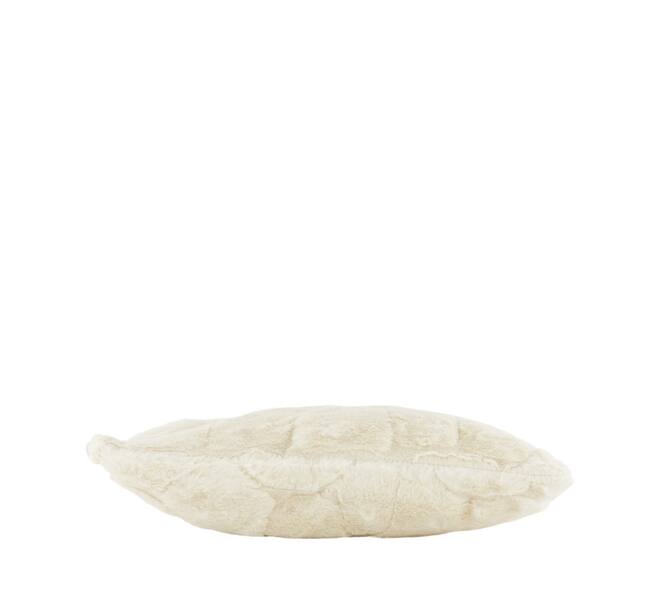 Cushion faux fur polyester 45x45x8cm Off white