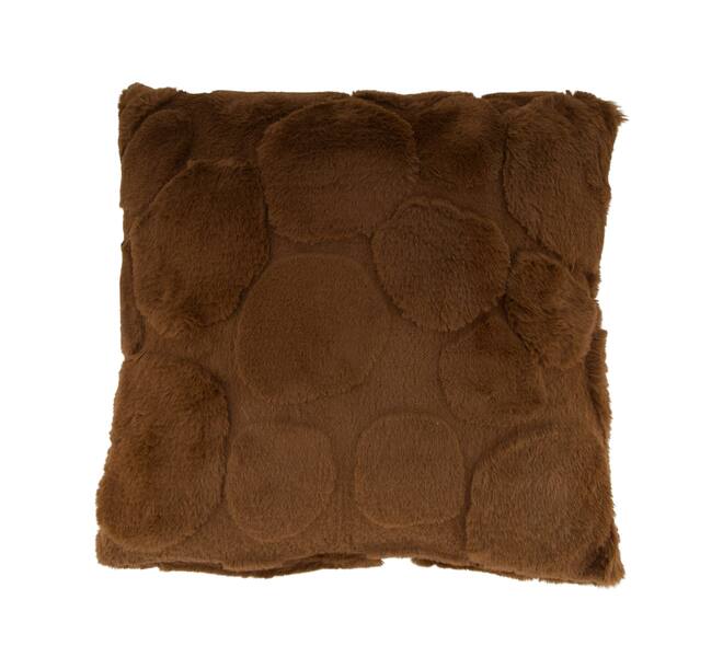 Kussen nep bont polyester 45x45x8cm bruin